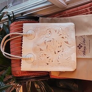 Patricia Nash Western Leather Bag w/red velvet lining & Original Dust Bag